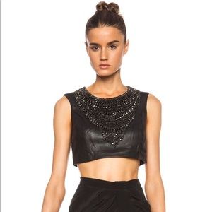 Haute Hippie Leather Crop top. NWOT.